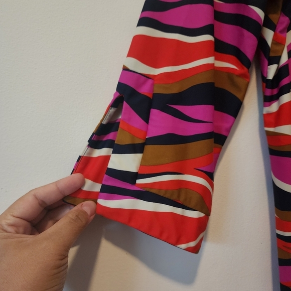 Jude Connally Colorful Abstract Wave Print Tunic Dress Size M - Picture 8 of 11